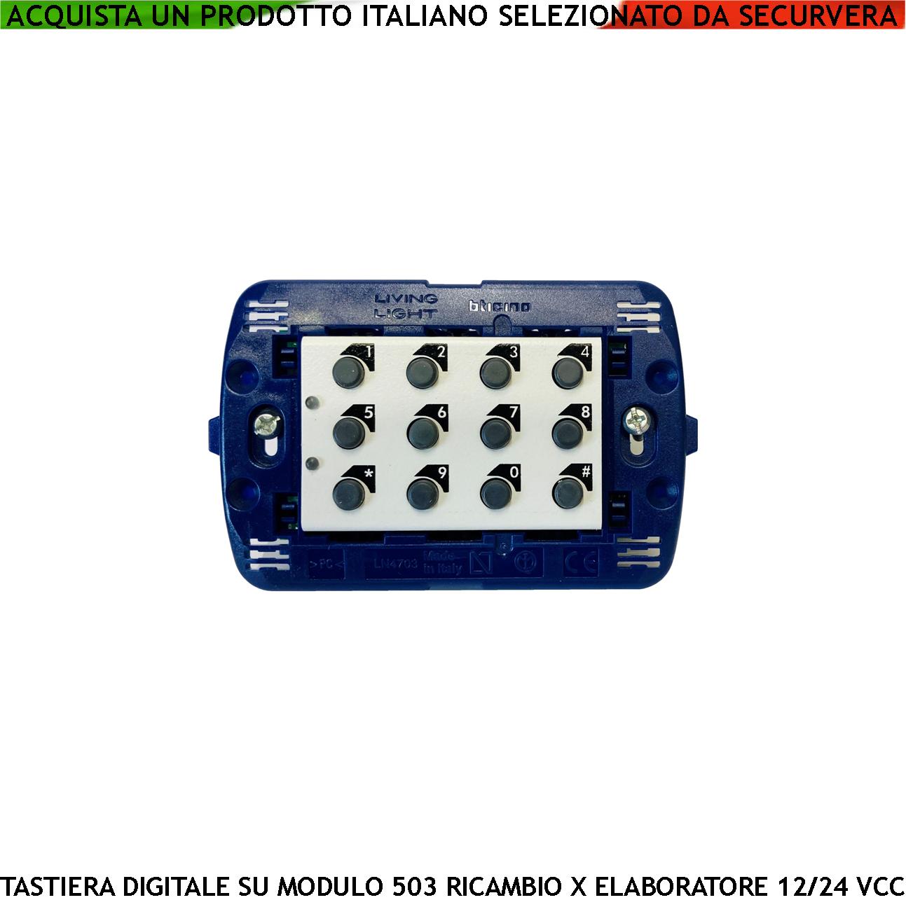Tastiera Digitale Interna Modulo 503 IP44 Ricambio per Elaboratore SV-KBC o  SV-KBV 2 Led Rosso Verde Funzioni e Alimentazione Tramite Bus Collegato  Centralina