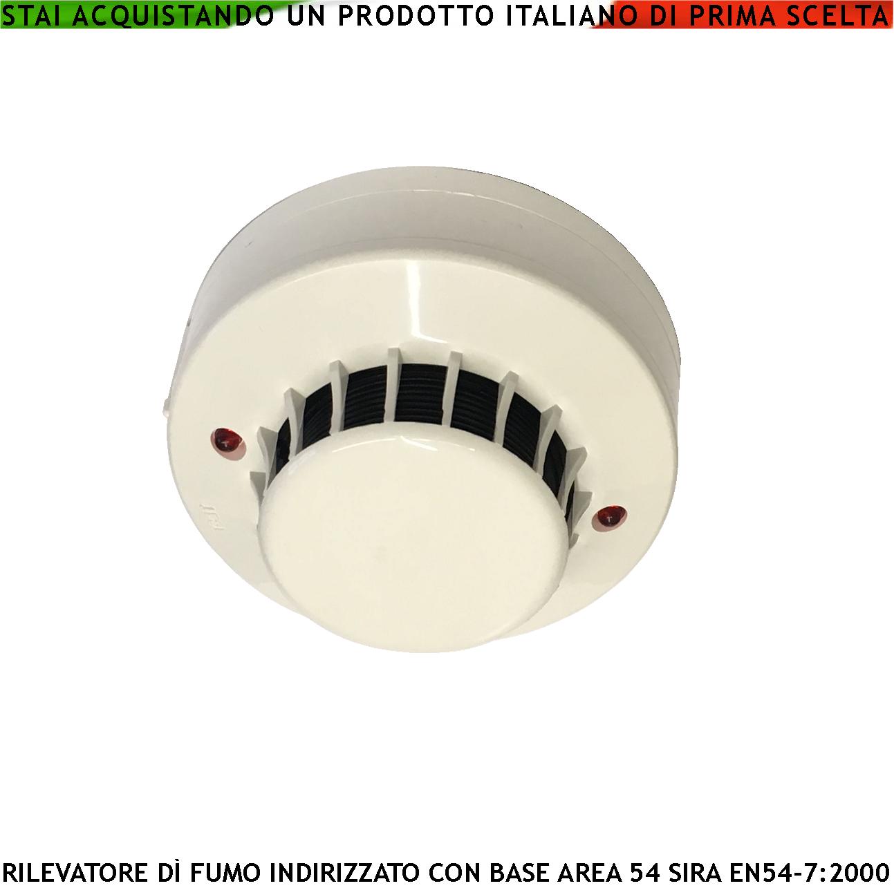 Rilevatore Fumo per Centrali AREA54 SIRA Con Base Sensore Ottico Fumo Indirizzato ZB/200 Codice Impostabile Tramite 10 Dipswitch Collegamento Loop 2 Led Segnalano lo Stato Impianto Uscita OC 100 mA per Segnalatore Ottico Remoto Rilevatore Fumo per Centrali AREA54 SIRA Con Base Sensore Ottico Fumo Indirizzato ZB/200 Codice Impostabile Tramite 10 Dipswitch Collegamento Loop 2 Led Segnalano lo Stato Impianto Uscita OC 100 mA per Segnalatore Ottico Remoto