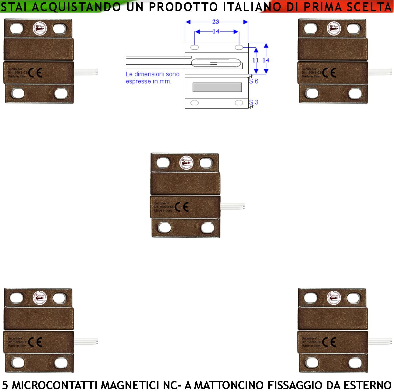 Contatto Magnetico Per Allarme - Sensore Porte/Finestre Con Filo - Foto 13